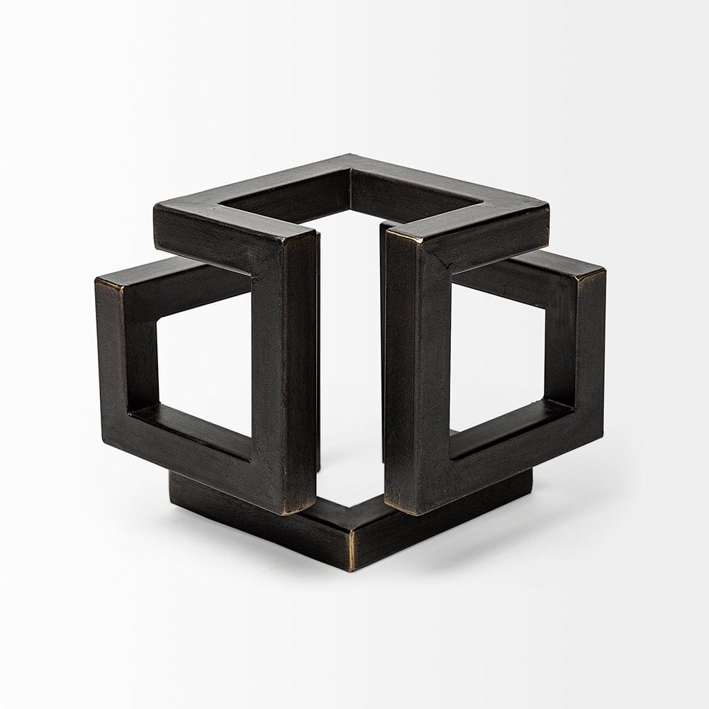 Mercana - Octothorp I Small 8L x 8W Black Metal Cube-Like Sculpture - 67914 view 7