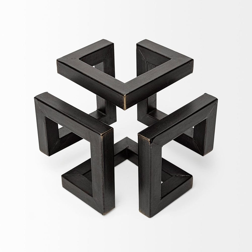Mercana - Octothorp I Small 8L x 8W Black Metal Cube-Like Sculpture - 67914 view 8