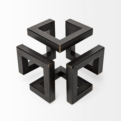 Mercana - Octothorp I Small 8L x 8W Black Metal Cube-Like Sculpture - 67914 view 8