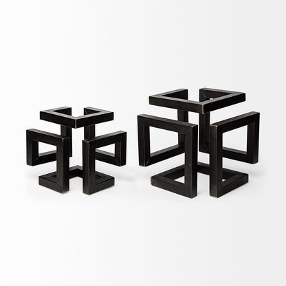 Mercana - Octothorp I Small 8L x 8W Black Metal Cube-Like Sculpture - 67914 view 9