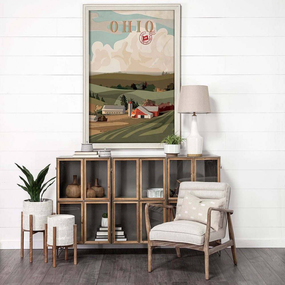 Mercana - Ohio Go USA XL by Mercana Studio a Hand Embellished Decograph Framed Art Print under Glass - 13612 view 6