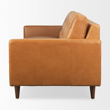 Mercana - Olaf 88.2L x 37.8W x 35.0H Tan Leather Sofa - 69693_CLOSEOUT view 3