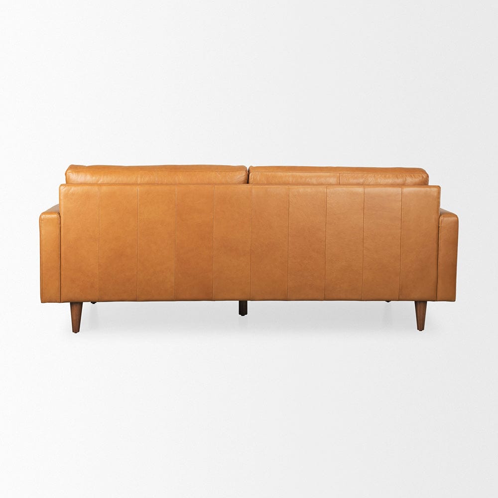 Mercana - Olaf 88.2L x 37.8W x 35.0H Tan Leather Sofa - 69693_CLOSEOUT view 4