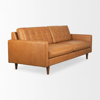 Mercana - Olaf 88.2L x 37.8W x 35.0H Tan Leather Sofa - 69693_CLOSEOUT view 5