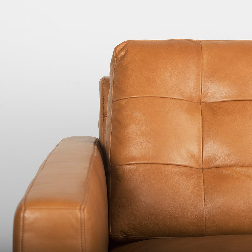 Mercana - Olaf 88.2L x 37.8W x 35.0H Tan Leather Sofa - 69693_CLOSEOUT view 6