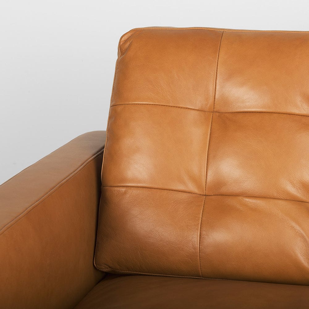 Mercana - Olaf 88.2L x 37.8W x 35.0H Tan Leather Sofa - 69693_CLOSEOUT view 7