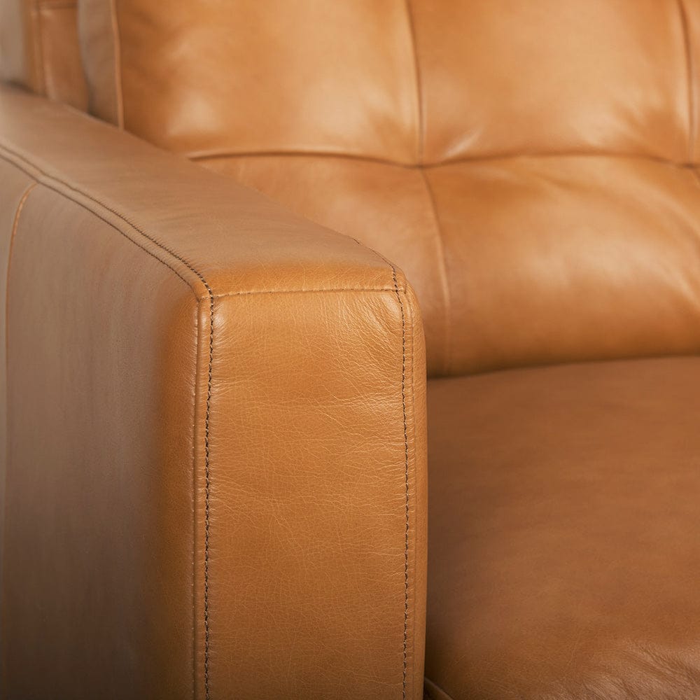 Mercana - Olaf 88.2L x 37.8W x 35.0H Tan Leather Sofa - 69693_CLOSEOUT view 8