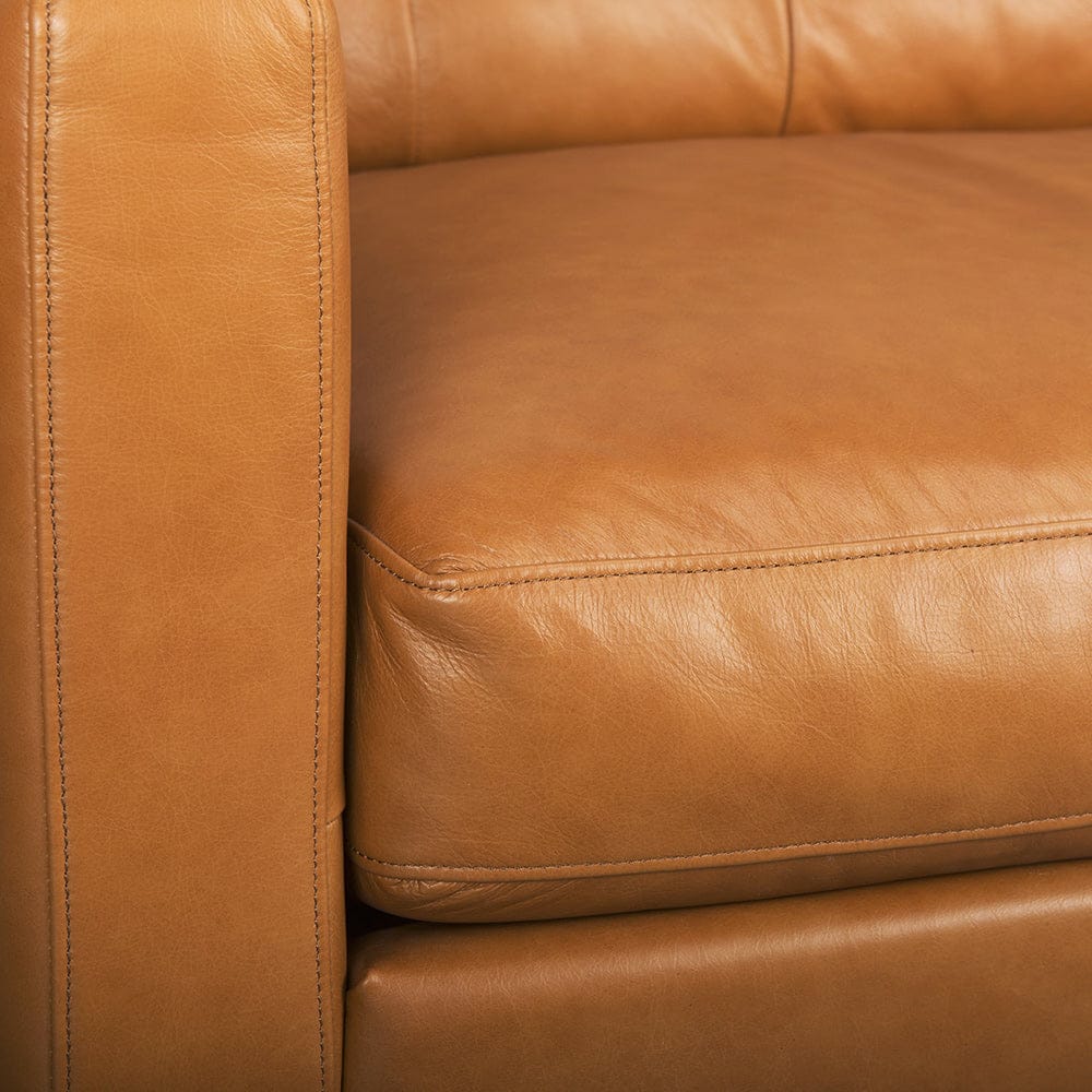 Mercana - Olaf 88.2L x 37.8W x 35.0H Tan Leather Sofa - 69693_CLOSEOUT view 9