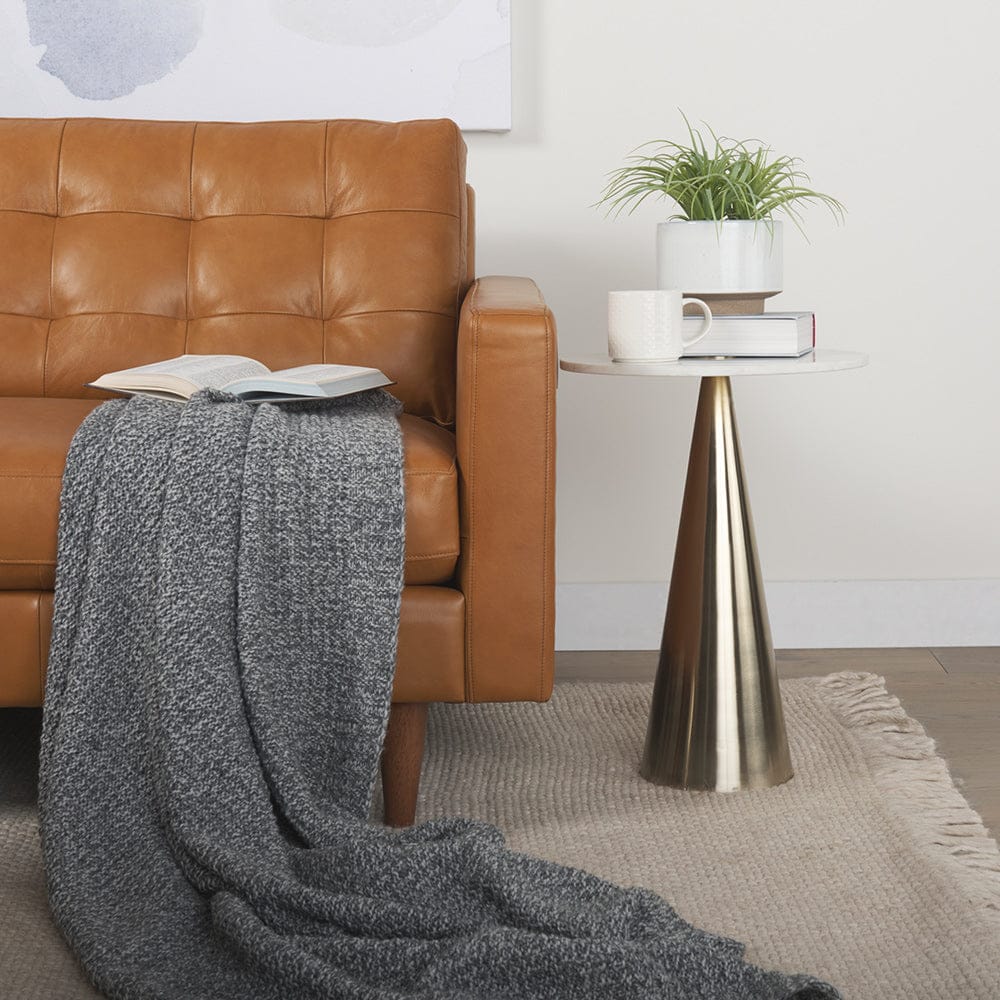 Mercana - Olaf 88.2L x 37.8W x 35.0H Tan Leather Sofa - 69693_CLOSEOUT view 13