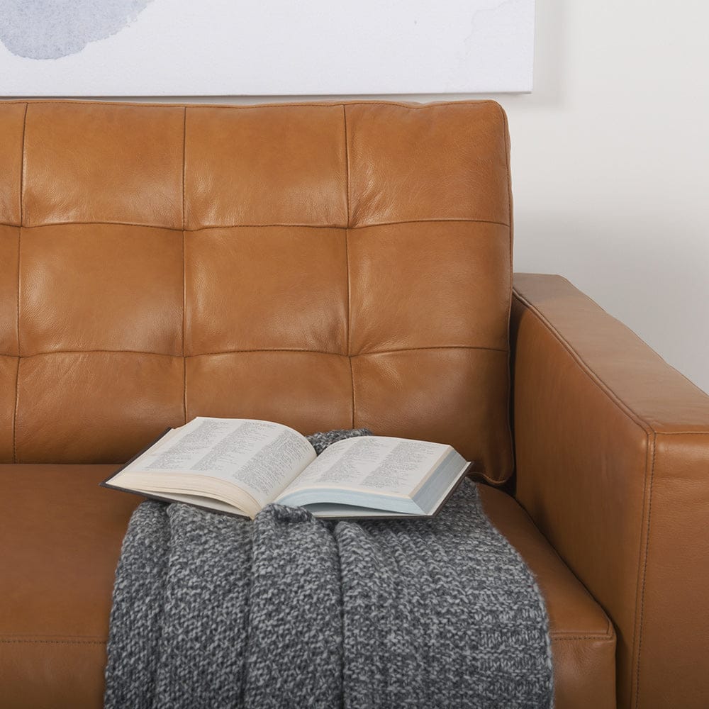 Mercana - Olaf 88.2L x 37.8W x 35.0H Tan Leather Sofa - 69693_CLOSEOUT view 14