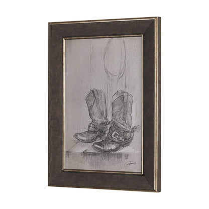 Mercana - Old West Collection I Farm view by Mercana Studio a Hand Embellished Textured Framed Art Print - 14783 view 4