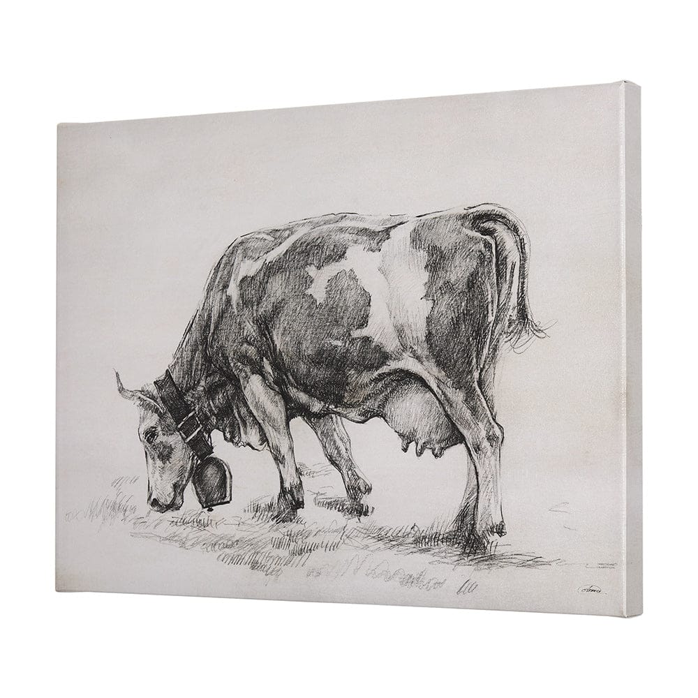 Mercana - Old West Collection IV Cow Sketch by Mercana Studio a Hand Embellished Textured Canvas - 102456-L view 2