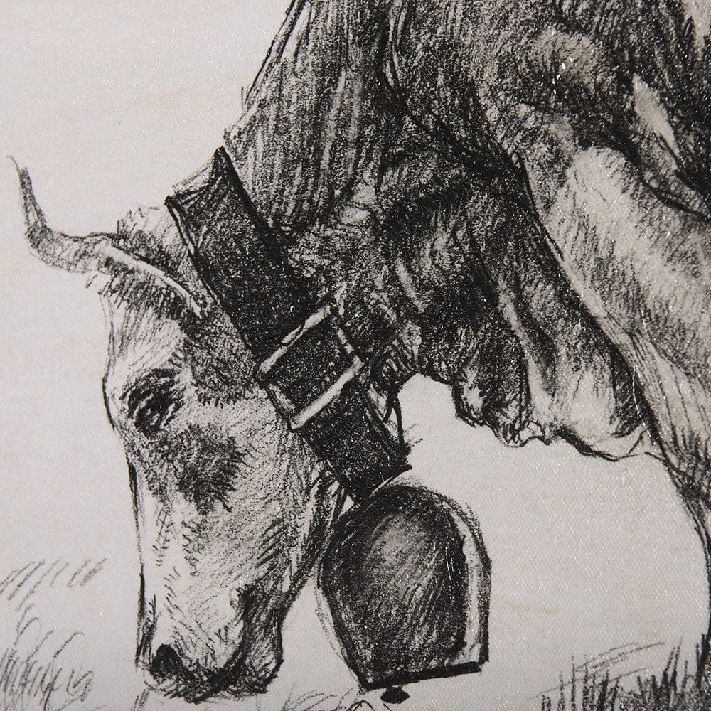 Mercana - Old West Collection IV Cow Sketch by Mercana Studio a Hand Embellished Textured Canvas - 102456-L view 6