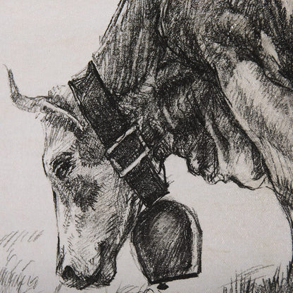 Mercana - Old West Collection IV Cow Sketch by Mercana Studio a Hand Embellished Textured Canvas - 102456-S view 6