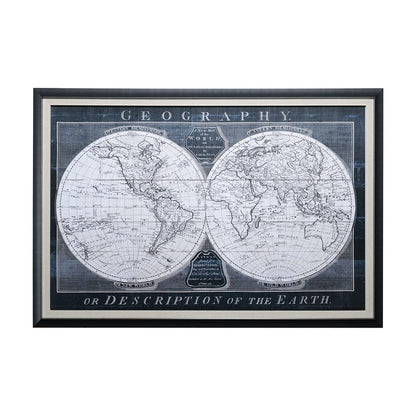 Mercana - Old World Globe by Mercana Studio a Hand Embellished Textured Framed Art Print Matted under Glass - 12794 view 1