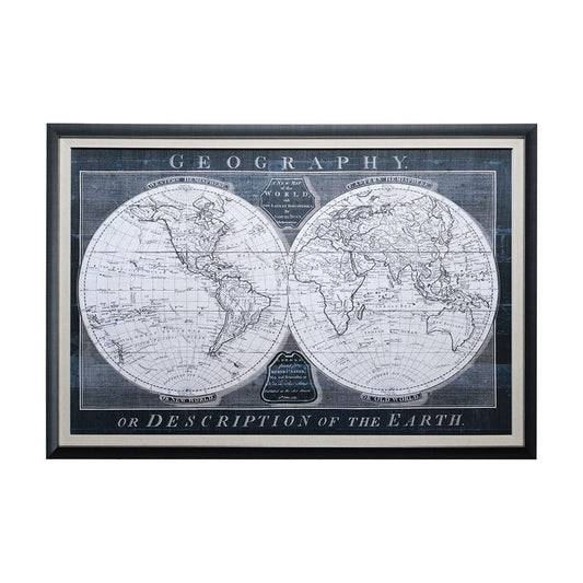 Mercana - Old World Globe by Mercana Studio a Hand Embellished Textured Framed Art Print Matted under Glass - 12794 view 1