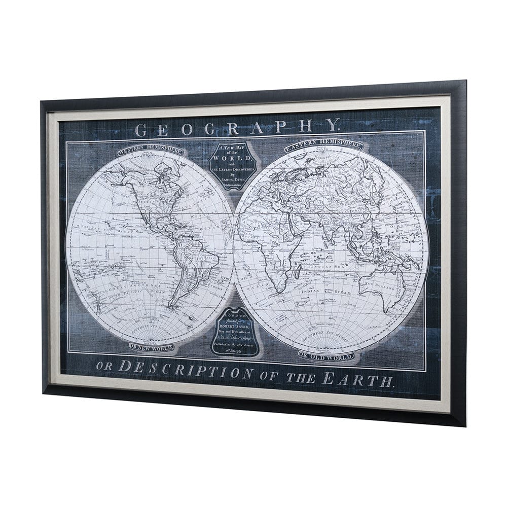 Mercana - Old World Globe by Mercana Studio a Hand Embellished Textured Framed Art Print Matted under Glass - 12794 view 2