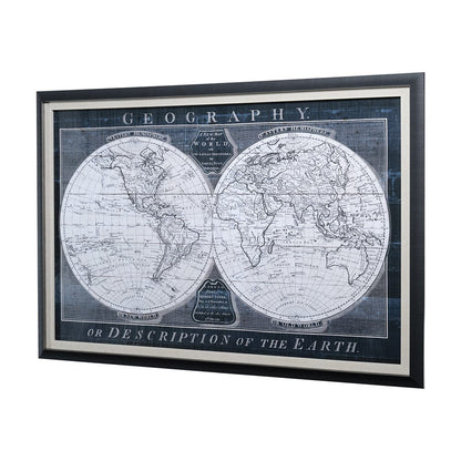 Mercana - Old World Globe by Mercana Studio a Hand Embellished Textured Framed Art Print Matted under Glass - 12794 view 2