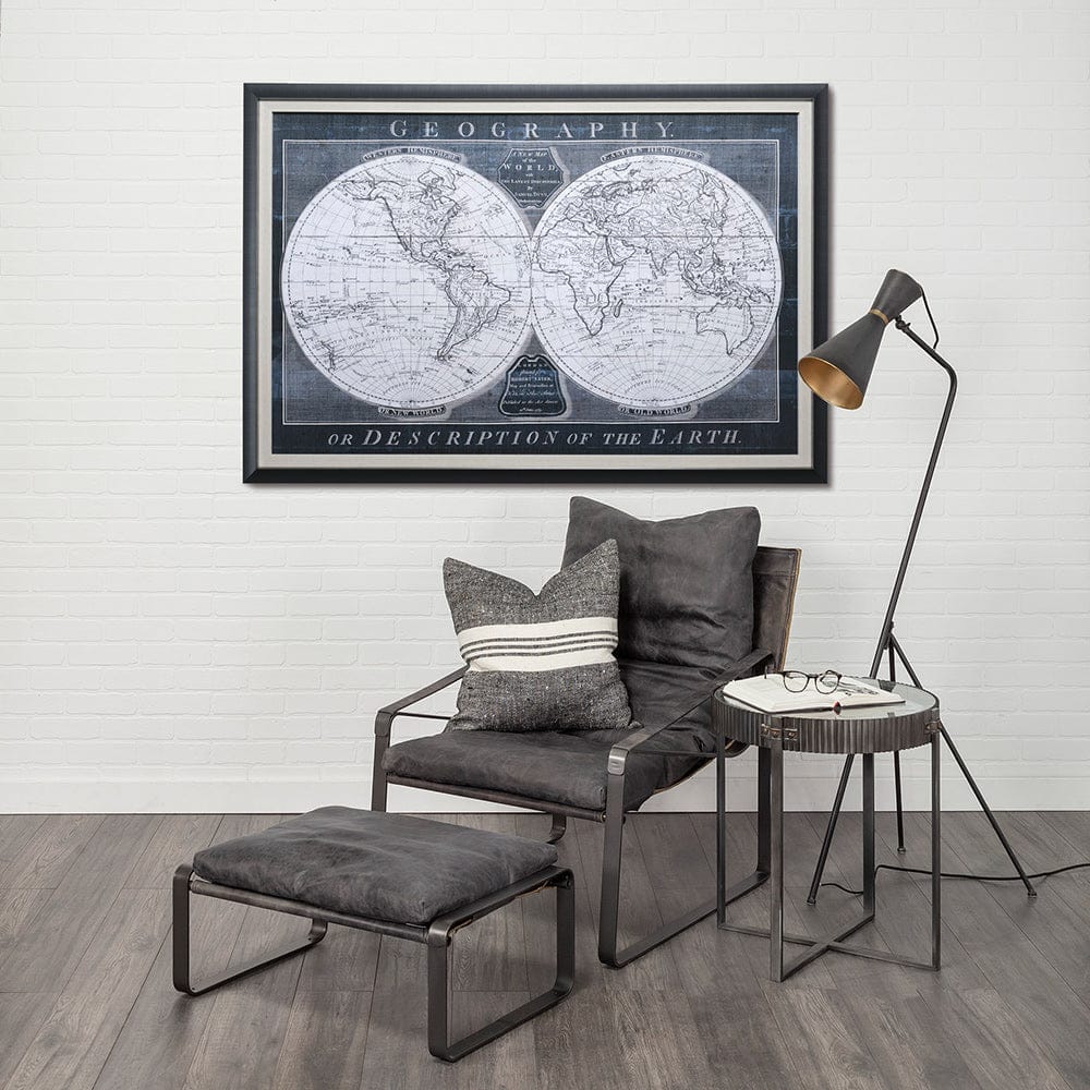 Mercana - Old World Globe by Mercana Studio a Hand Embellished Textured Framed Art Print Matted under Glass - 12794 view 7