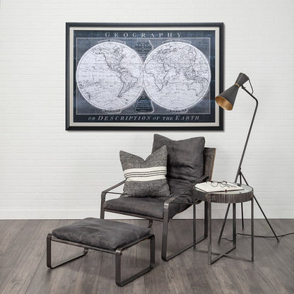 Mercana - Old World Globe by Mercana Studio a Hand Embellished Textured Framed Art Print Matted under Glass - 12794 view 7