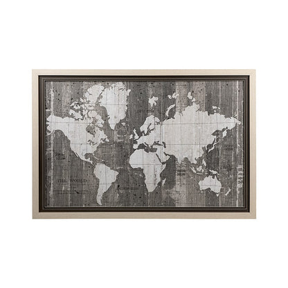 Mercana - Old World Map Neutral by Mercana Studio Hand Embellished Textured Framed Art Print Matted under Glas - 12806 view 1