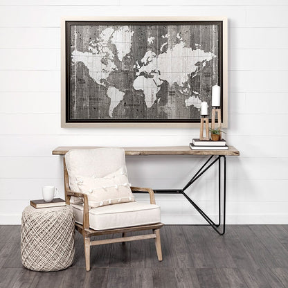 Mercana - Old World Map Neutral by Mercana Studio Hand Embellished Textured Framed Art Print Matted under Glas - 12806 view 5