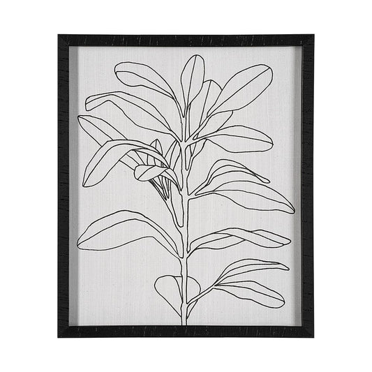 Mercana - Olive Branch Countour I by Emma Scarvey Hand Embellished Textured Framed Art Print Matted under Glas - 13327 view 1