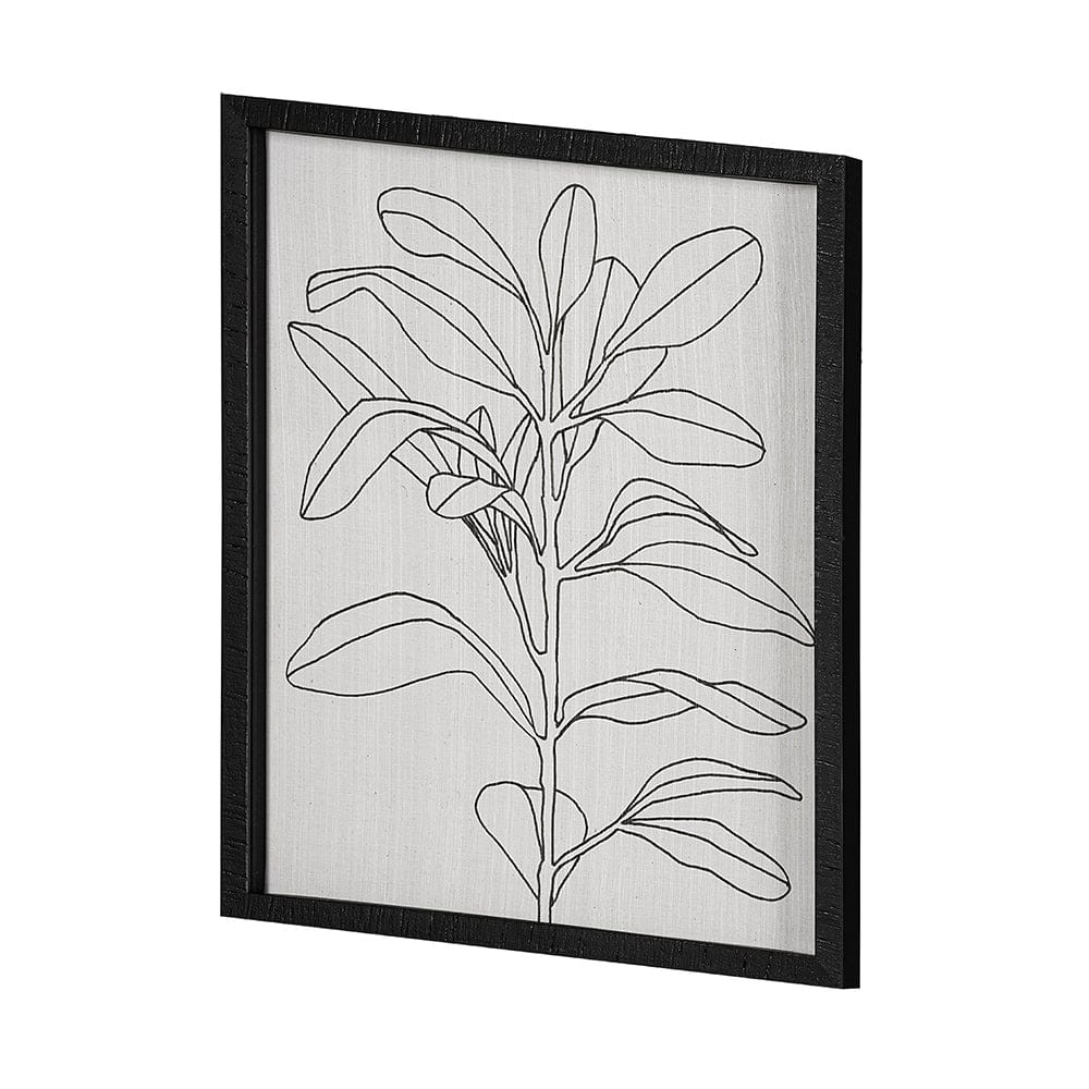 Mercana - Olive Branch Countour I by Emma Scarvey Hand Embellished Textured Framed Art Print Matted under Glas - 13327 view 2