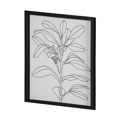 Mercana - Olive Branch Countour I by Emma Scarvey Hand Embellished Textured Framed Art Print Matted under Glas - 13327 view 2