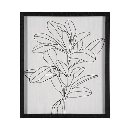 Mercana - Olive Branch Countour II by Emma Scarvey Hand Embellished Framed Art Print Matted under Glass - 13328 view 1