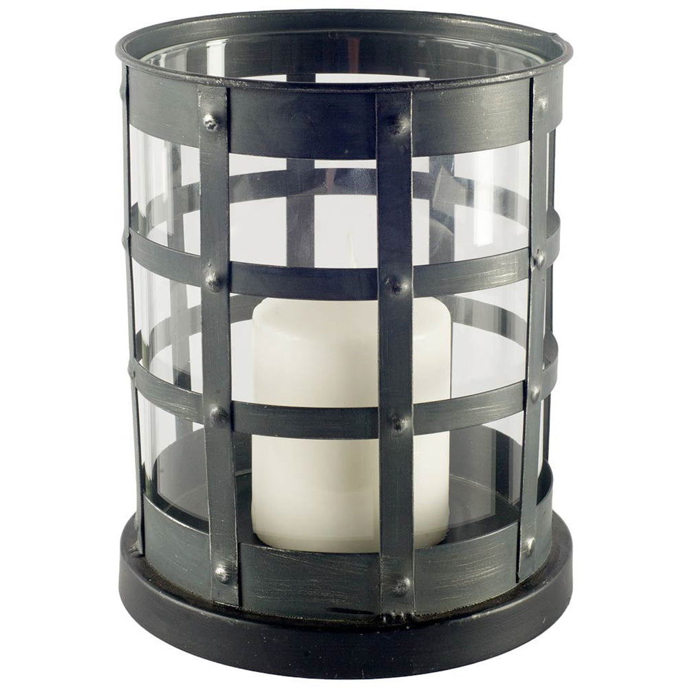 Mercana - Oliver Black Metal/Glass Caged Table Candle Holder - 67190_CLOSEOUT view 1