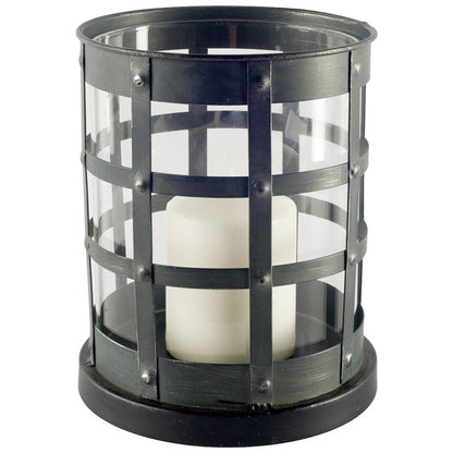 Mercana - Oliver Black Metal/Glass Caged Table Candle Holder - 67190_CLOSEOUT view 1