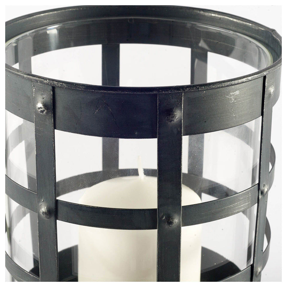 Mercana - Oliver Black Metal/Glass Caged Table Candle Holder - 67190_CLOSEOUT view 2