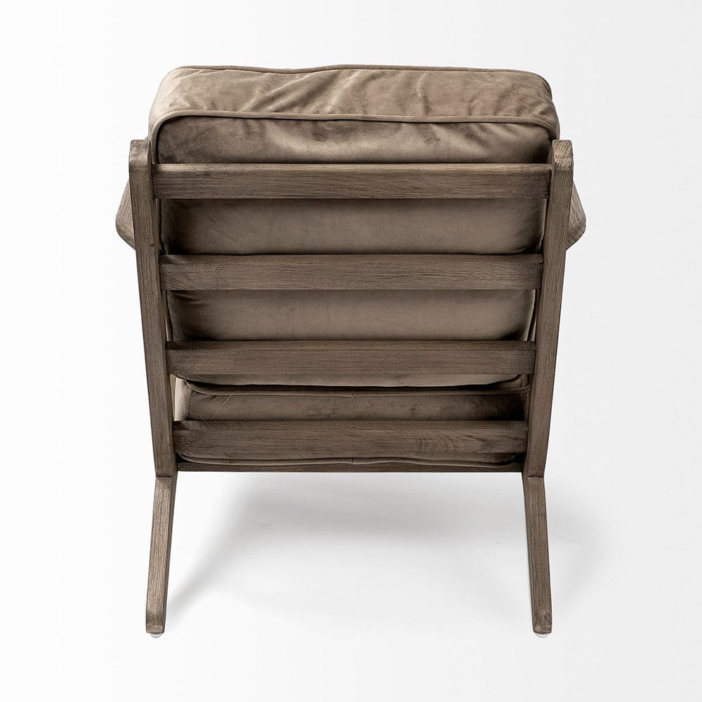 Mercana - Olympus II Brown Velvet Covered Wooden Frame Accent Chair - 68184 view 5
