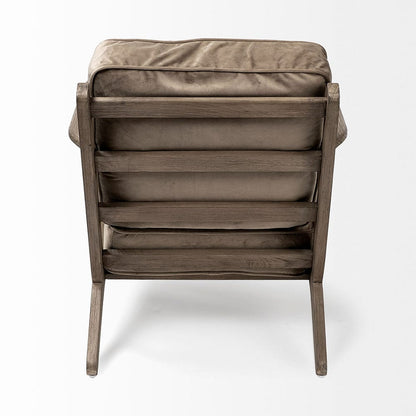 Mercana - Olympus II Brown Velvet Covered Wooden Frame Accent Chair - 68184 view 5