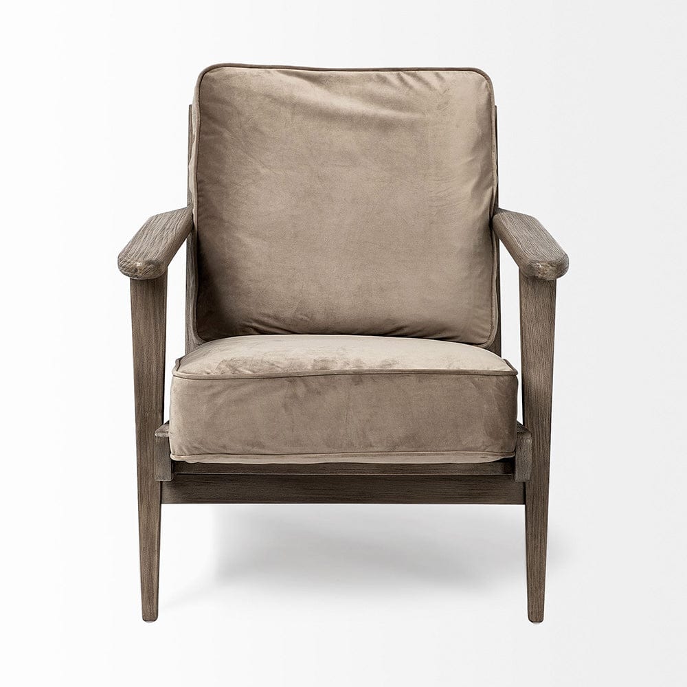 Mercana - Olympus II Brown Velvet Covered Wooden Frame Accent Chair - 68184 view 6