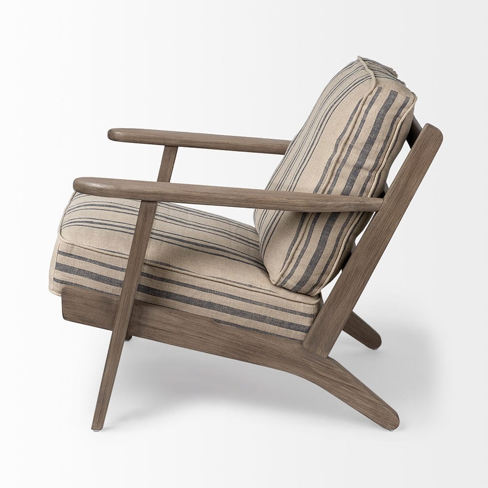 Mercana - Olympus III Striped Brown Jute Wrapped Wooden Frame Accent Chair - 68186 view 2
