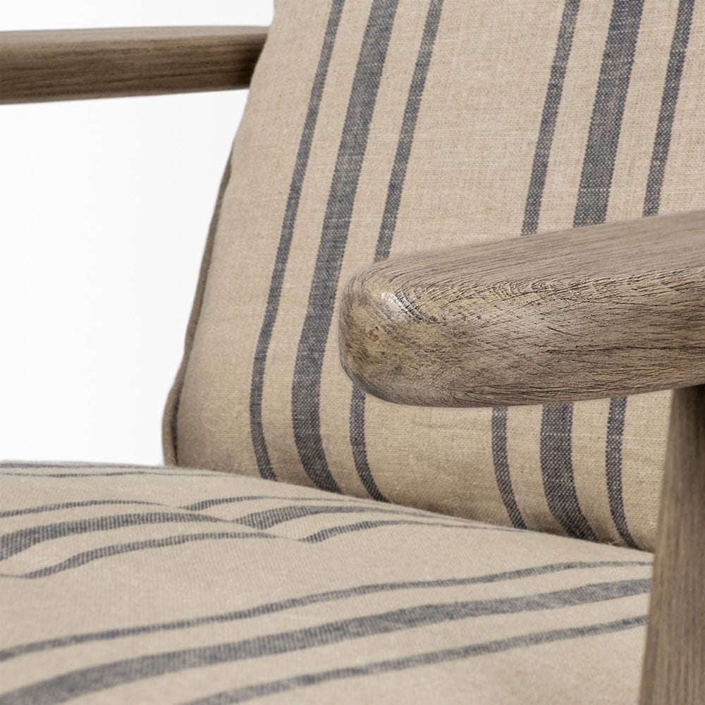 Mercana - Olympus III Striped Brown Jute Wrapped Wooden Frame Accent Chair - 68186 view 3