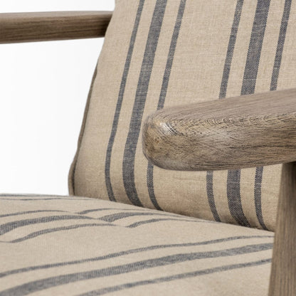 Mercana - Olympus III Striped Brown Jute Wrapped Wooden Frame Accent Chair - 68186 view 3