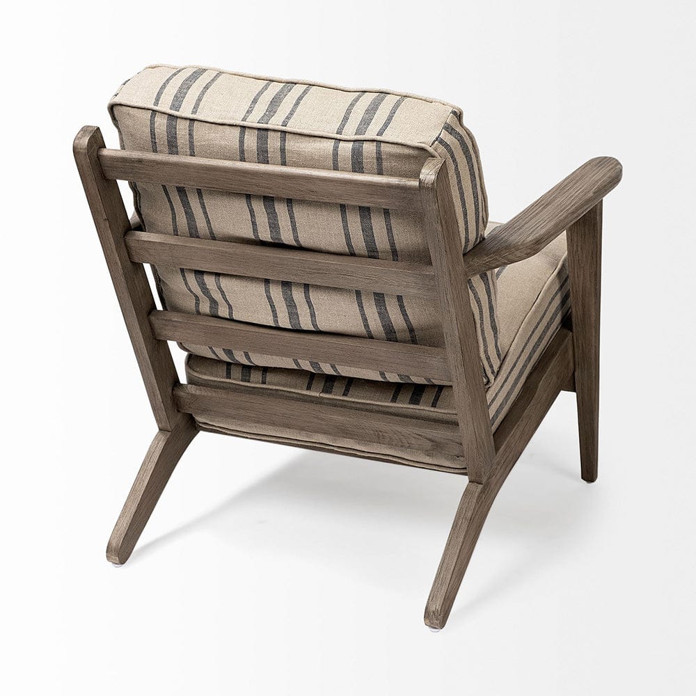 Mercana - Olympus III Striped Brown Jute Wrapped Wooden Frame Accent Chair - 68186 view 4