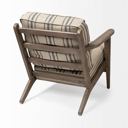 Mercana - Olympus III Striped Brown Jute Wrapped Wooden Frame Accent Chair - 68186 view 4