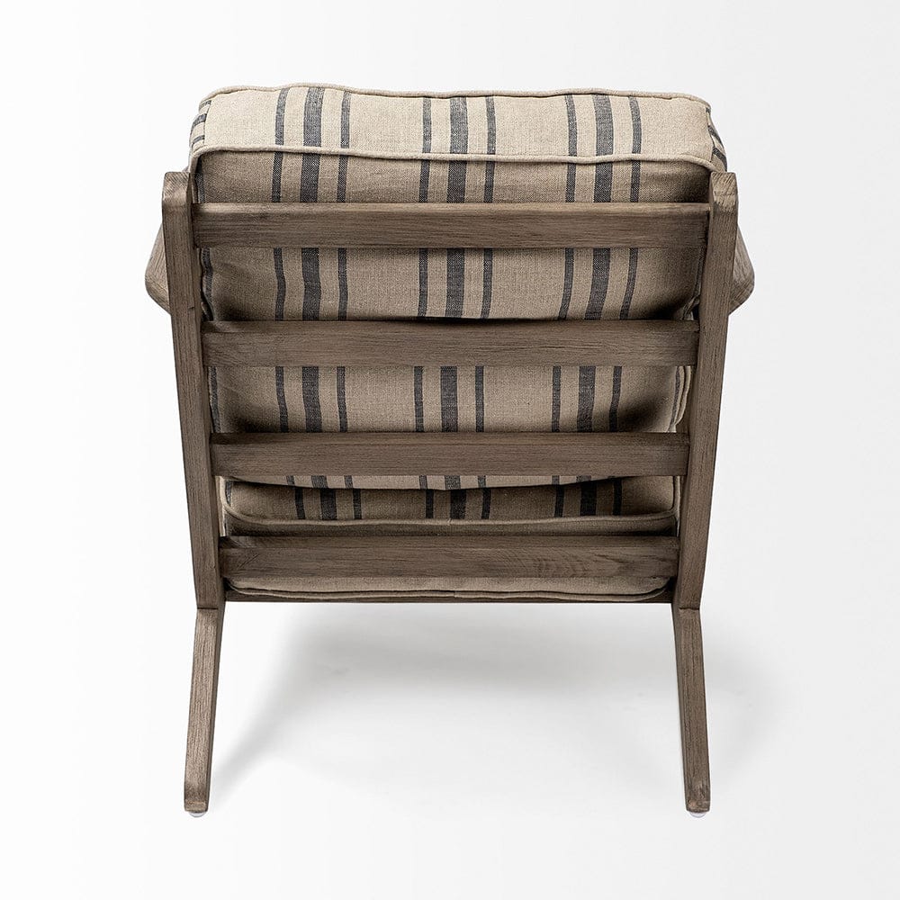 Mercana - Olympus III Striped Brown Jute Wrapped Wooden Frame Accent Chair - 68186 view 5
