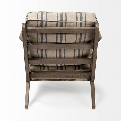 Mercana - Olympus III Striped Brown Jute Wrapped Wooden Frame Accent Chair - 68186 view 5