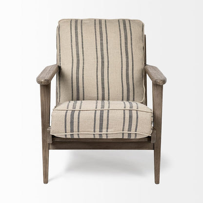 Mercana - Olympus III Striped Brown Jute Wrapped Wooden Frame Accent Chair - 68186 view 8