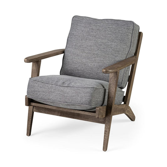 Mercana - Olympus V Castlerock Grey Fabric Wrapped Brown Wooden Frame Accent Chair - 68727_CLOSEOUT view 1