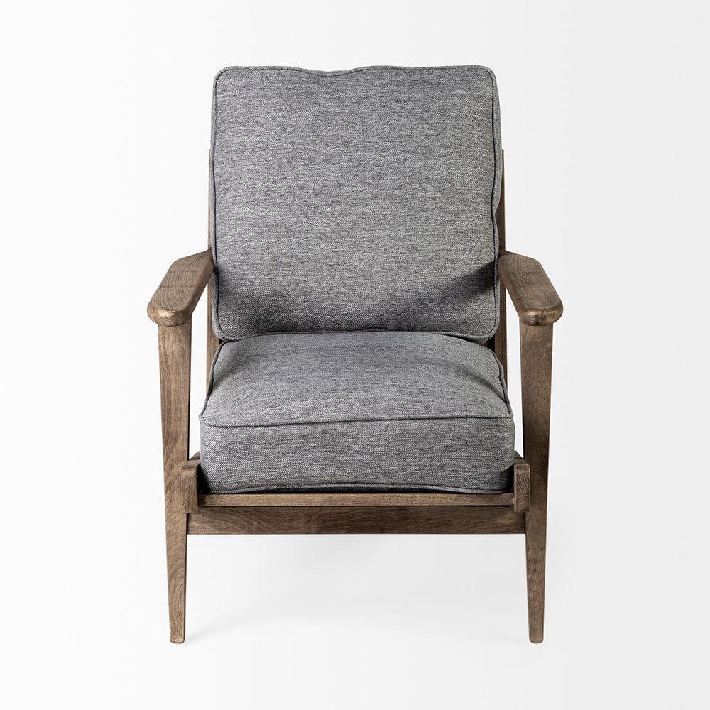 Mercana - Olympus V Castlerock Grey Fabric Wrapped Brown Wooden Frame Accent Chair - 68727_CLOSEOUT view 3