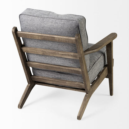 Mercana - Olympus V Castlerock Grey Fabric Wrapped Brown Wooden Frame Accent Chair - 68727_CLOSEOUT view 5
