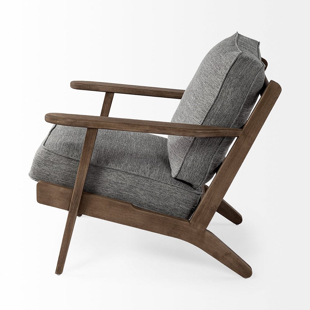 Mercana - Olympus V Castlerock Grey Fabric Wrapped Brown Wooden Frame Accent Chair - 68727_CLOSEOUT view 13