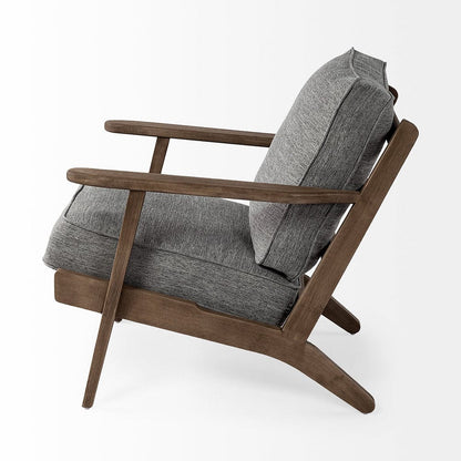 Mercana - Olympus V Castlerock Grey Fabric Wrapped Brown Wooden Frame Accent Chair - 68727_CLOSEOUT view 13
