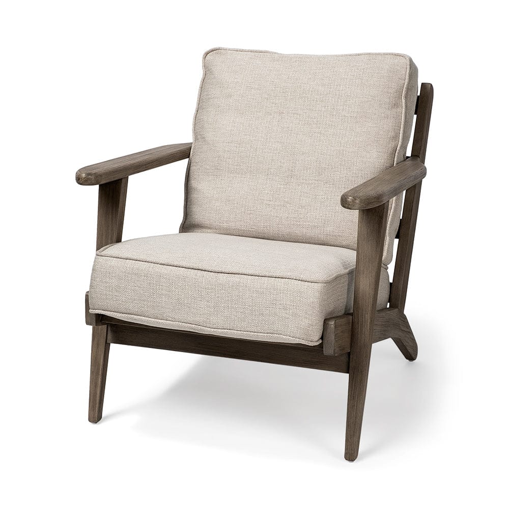 Mercana - Olympus VI Beige Fabric Wrapped Wooden Frame Accent Chair - 68187 view 1